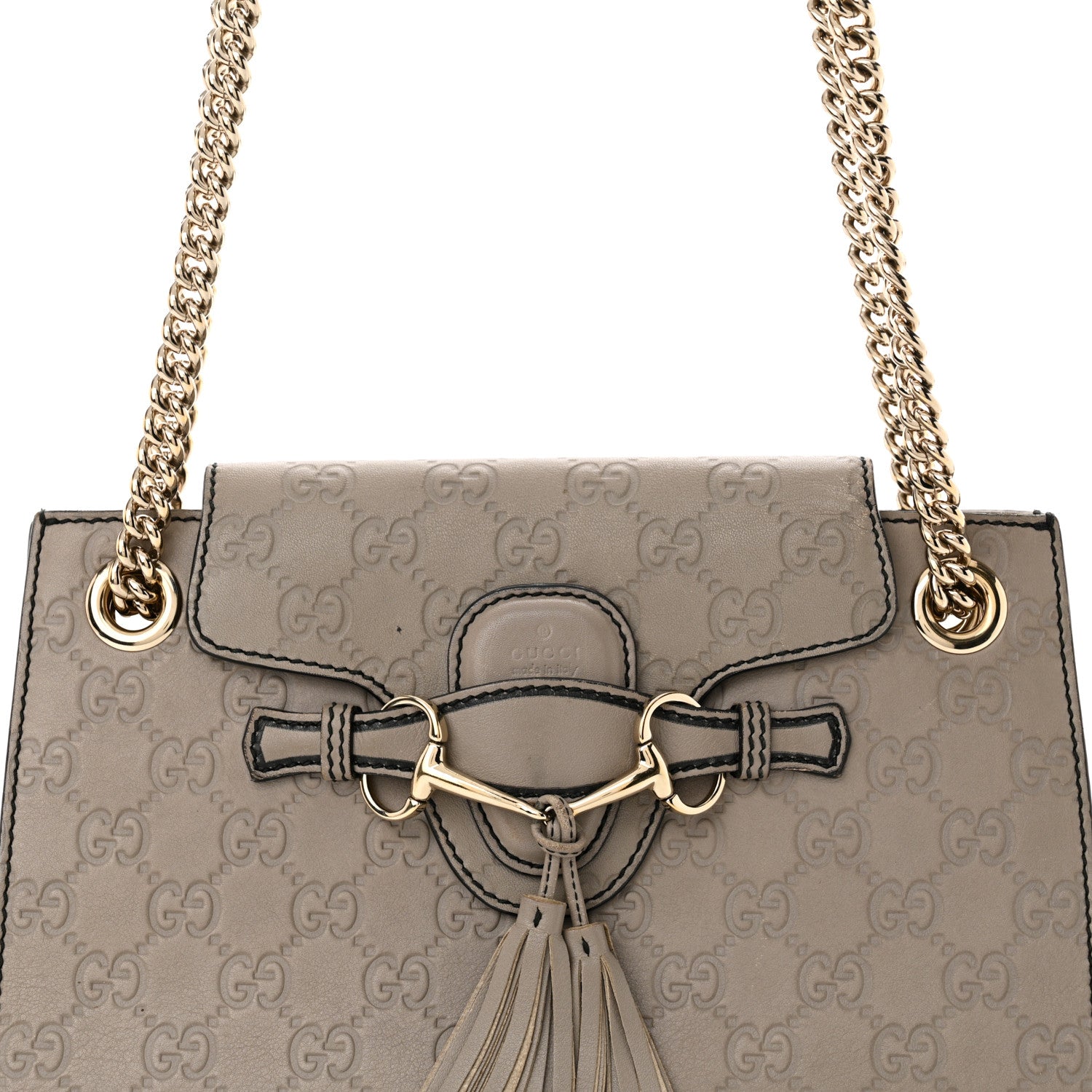 Gucci Guccissima Small Emily Chain Shoulder Bag Storm Grey 8 of 18