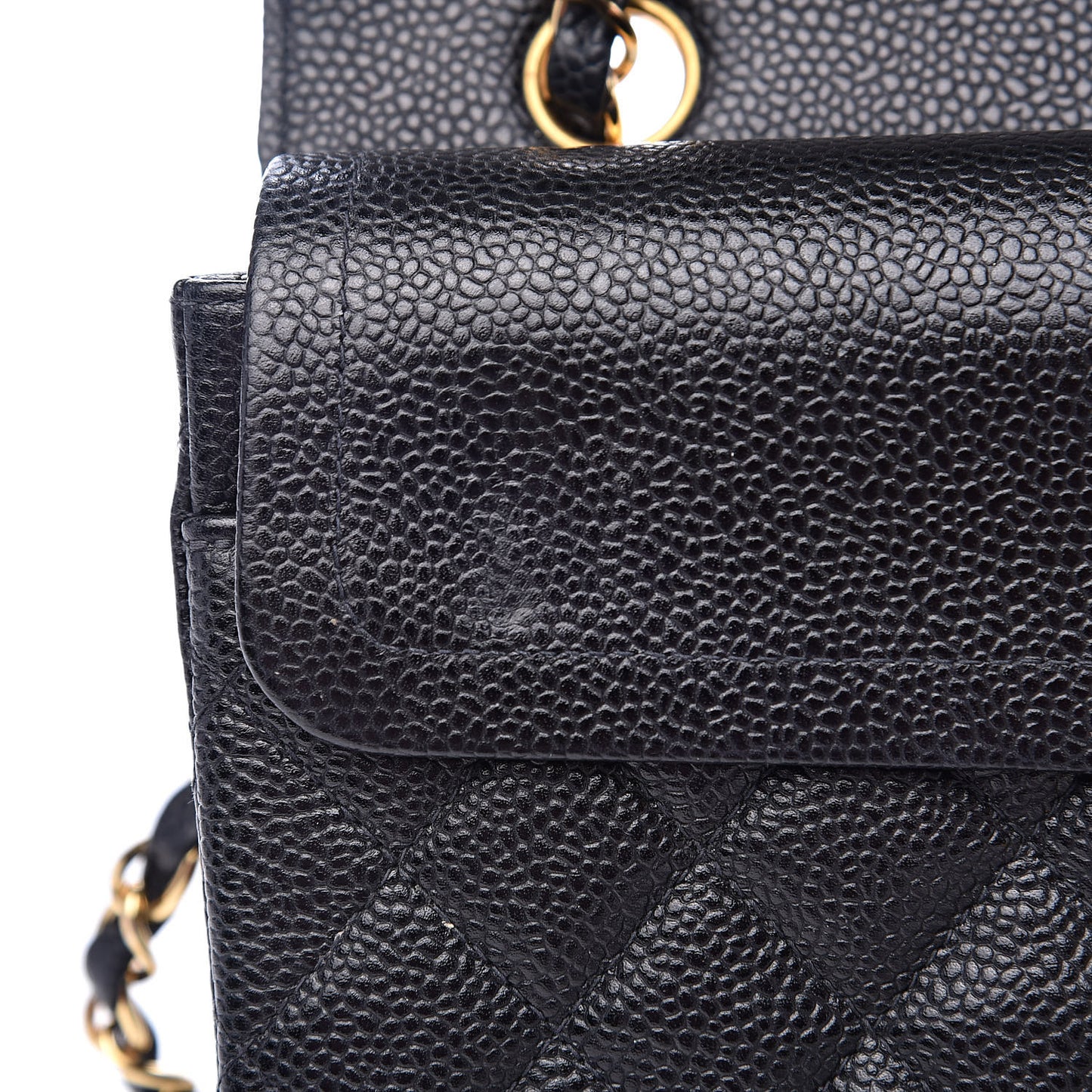 Caviar Quilted Small Double Flap Black