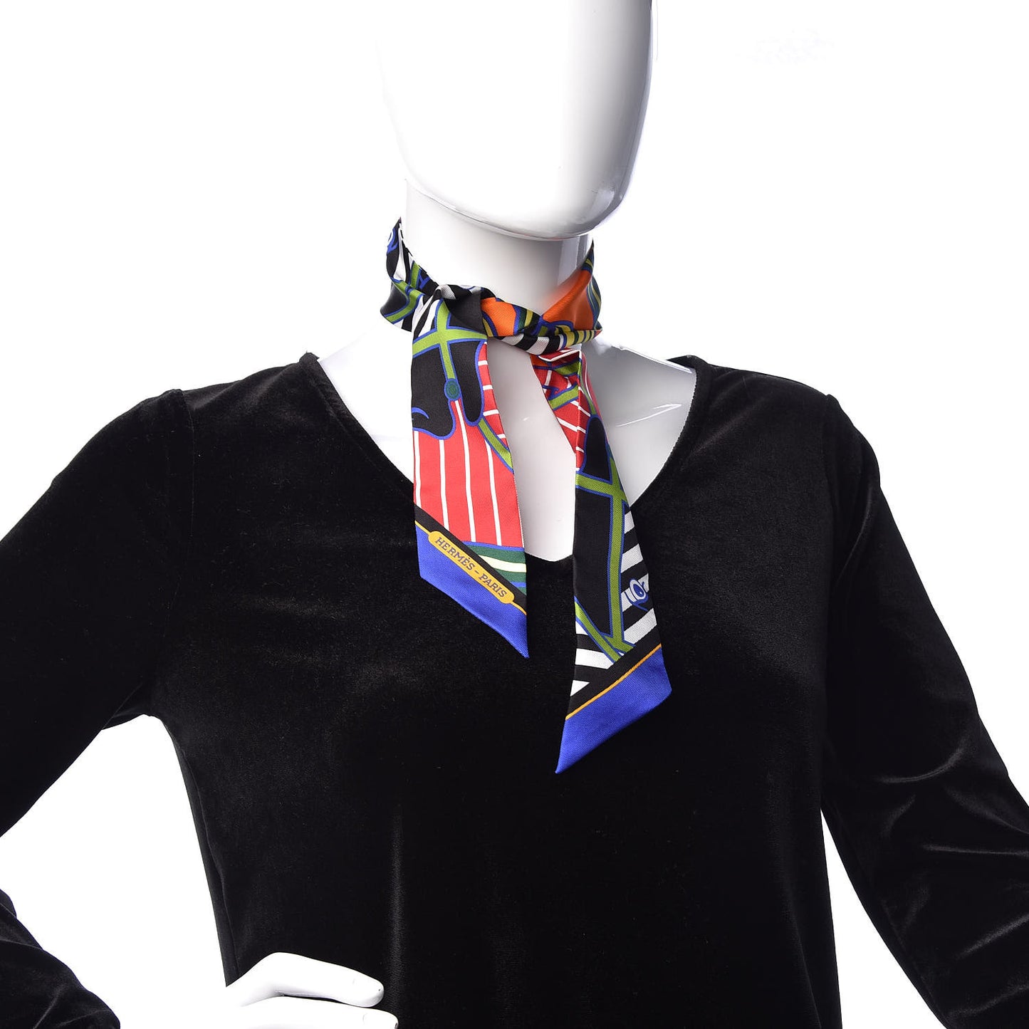 Silk Quadrige Twilly Rouge Orange Vert