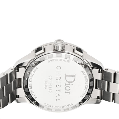 Christian Dior Stainless Steel Diamond Pave Sapphire 38mm Christal Chronograph Quartz Watch Black 4 of 5