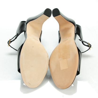 Chanel Crumpled Patent Calfskin CC Sandals 40.5 Black 5 of 8
