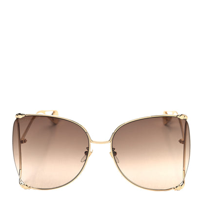 Gucci Oversized Round Sunglasses GG0252S Gold Brown 2 of 8