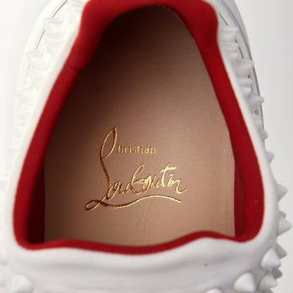Christian Louboutin Neoprene Spike Sock Donna Flat Sneakers 37.5 White Snow Mat 9 of 10