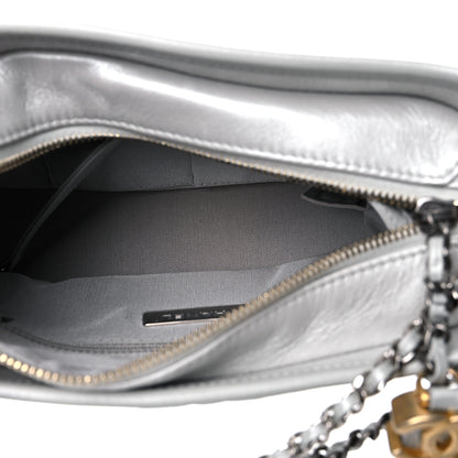 Chanel Metallic Aged Calfskin Quilted Small Gabrielle Hobo Silver 5 of 10