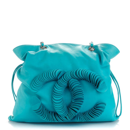 Chanel Lambskin CC Disc Tote Turquoise 1 of 7