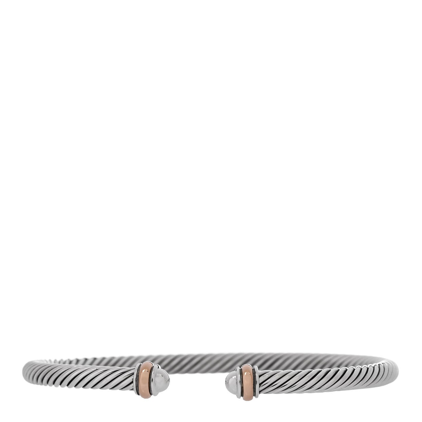 Sterling Silver 18K Rose Gold 4mm Cable Classics Bracelet