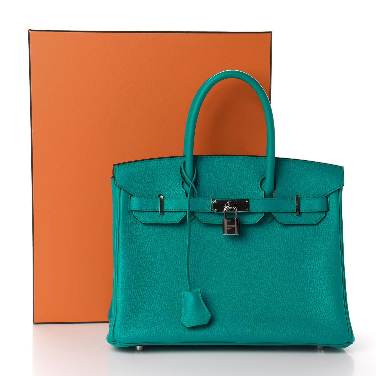 Hermes Taurillon Clemence Birkin 30 Bleu Paon 18 of 18