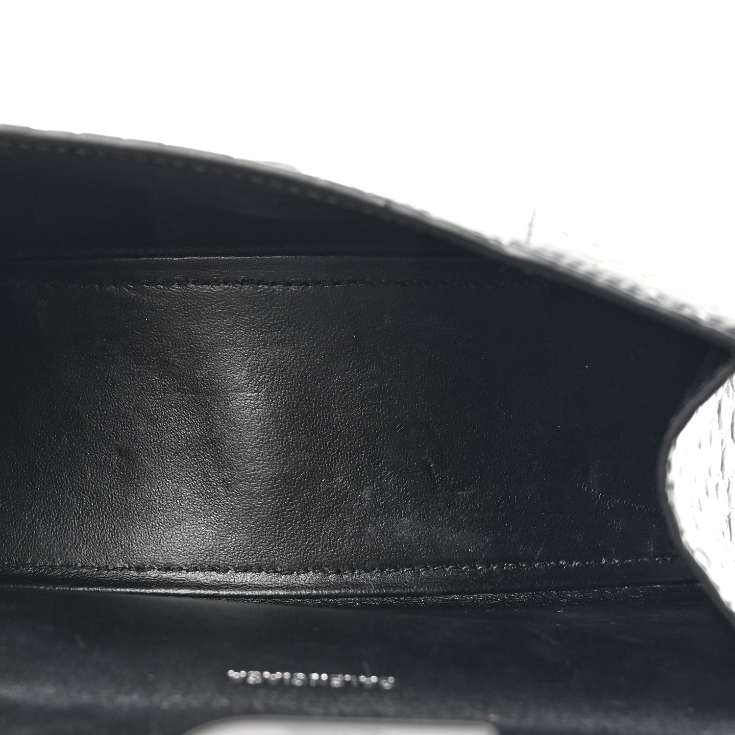 Balenciaga Shiny Calfskin Monochrome Crocodile Embossed Hourglass Top Handle Bag XS Black 5 of 11