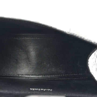 Balenciaga Shiny Calfskin Monochrome Crocodile Embossed Hourglass Top Handle Bag XS Black 5 of 11