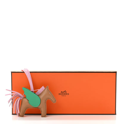 Hermes Milo Lambskin Grigri Rodeo Pegase Horse Bag Charm PM Chai Mauve Sylvestre Menthe 5 of 5