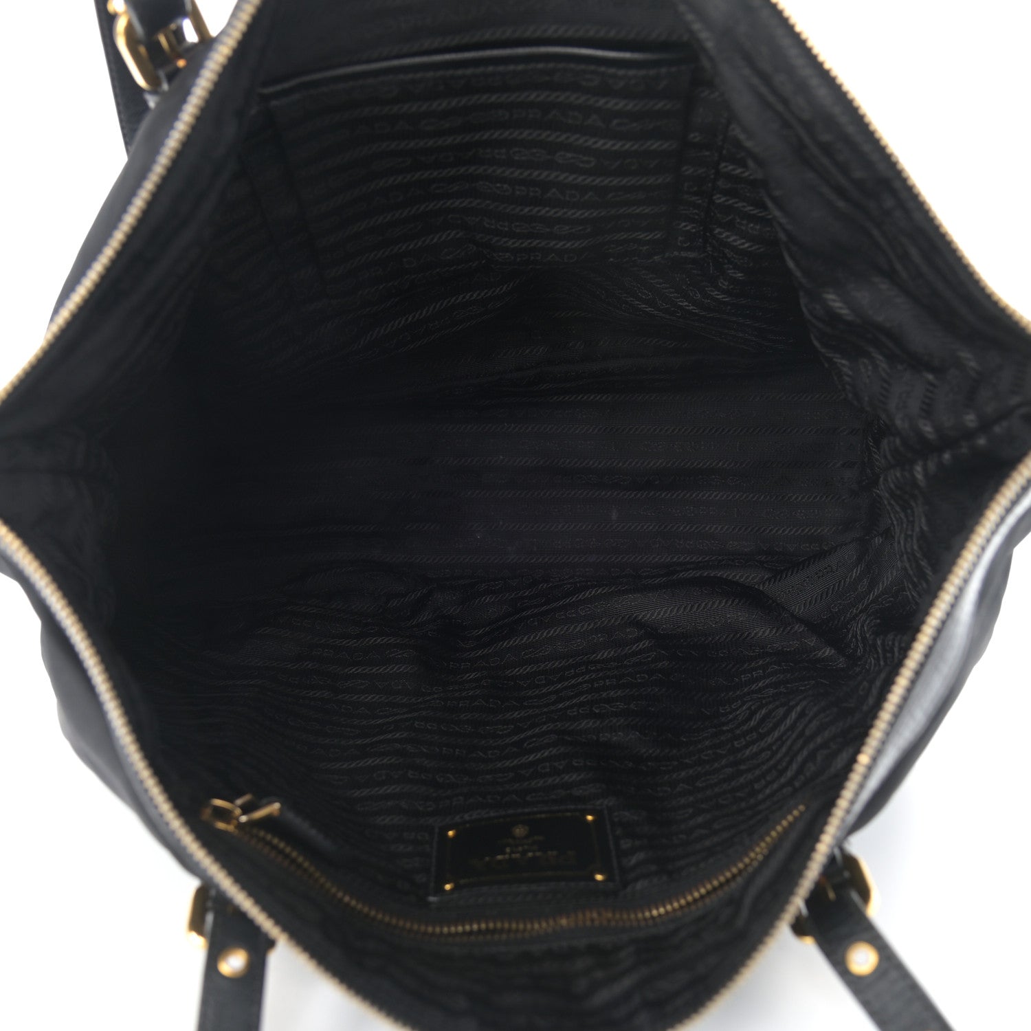 Prada Tessuto Nylon Soft Calf Tote Black 5 of 11