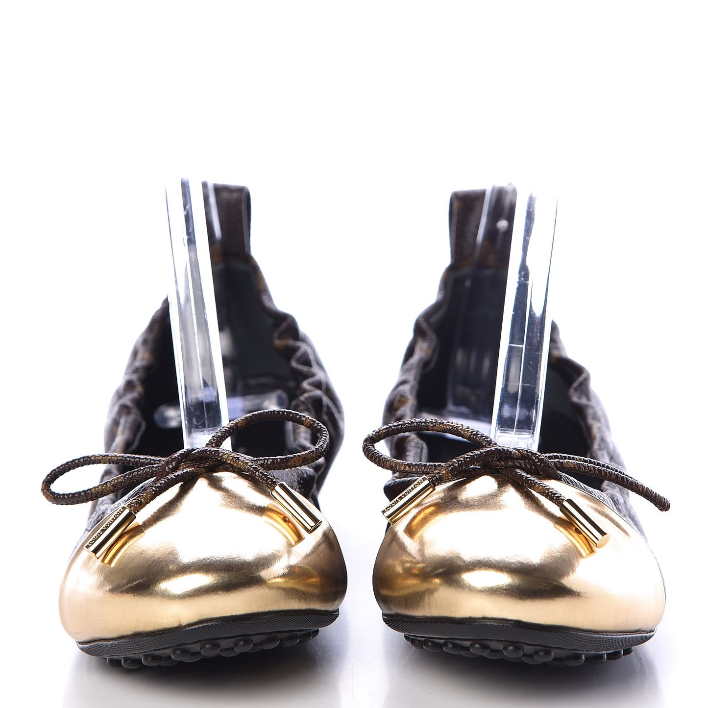 Monogram Flirty Ballet Flats 37 Gold
