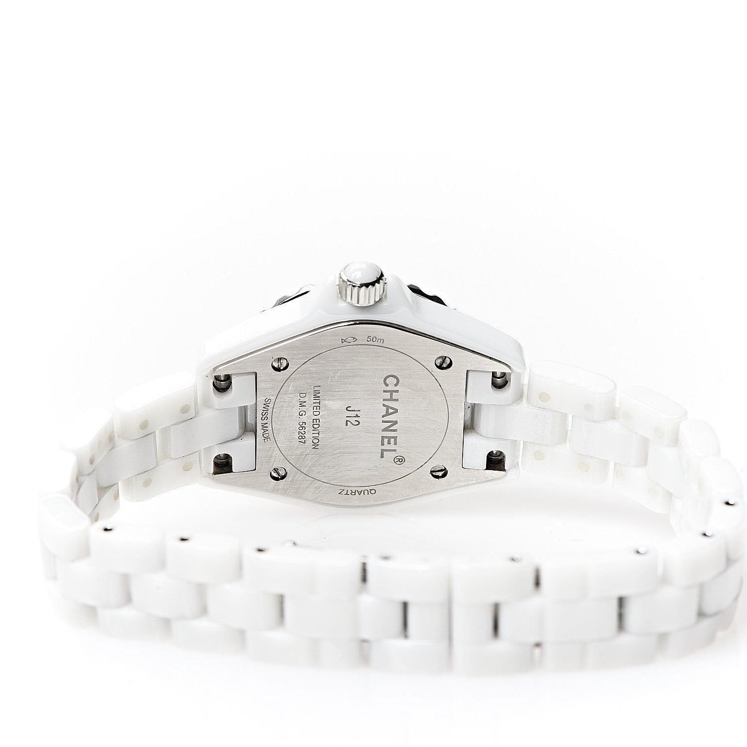 Chanel Stainless Steel Ceramic Diamond 29mm J12 Quartz Watch Pink 4 of 5