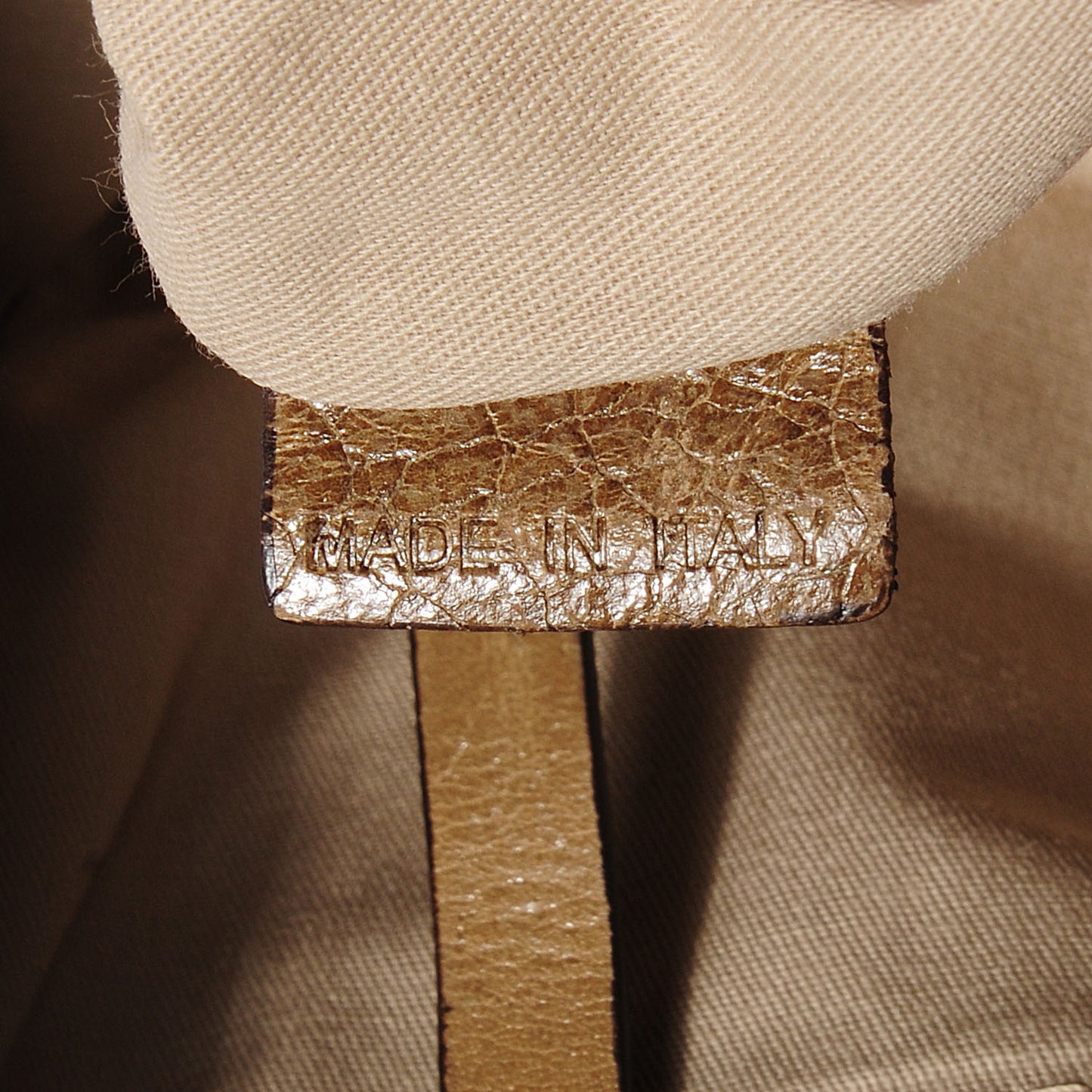Crackled Calfskin Envelope Folded Clutch Light Brown