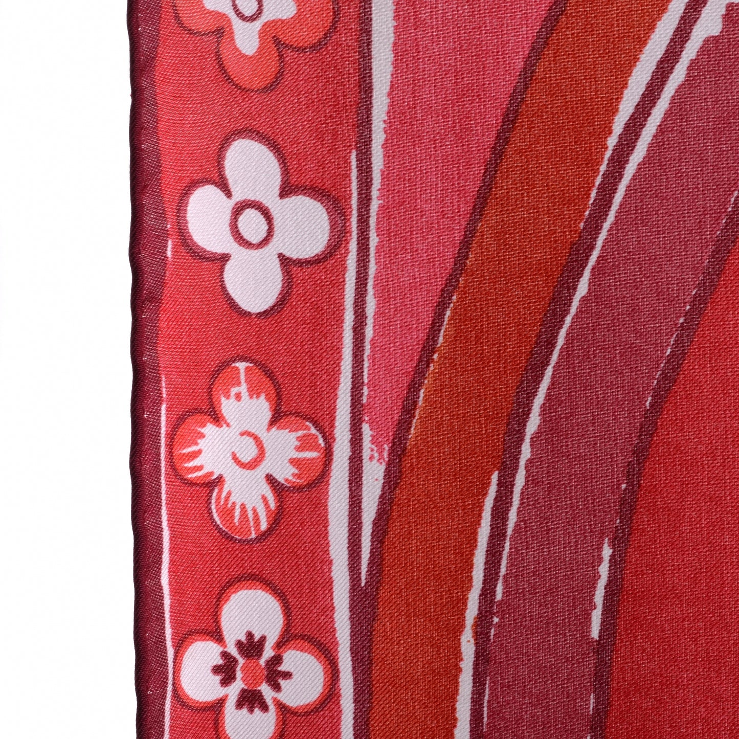 Silk Fleur Scarf Red