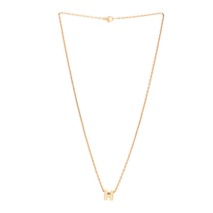 Hermes Lacquered Gold Mini Pop H Pendant Necklace White 3 of 5