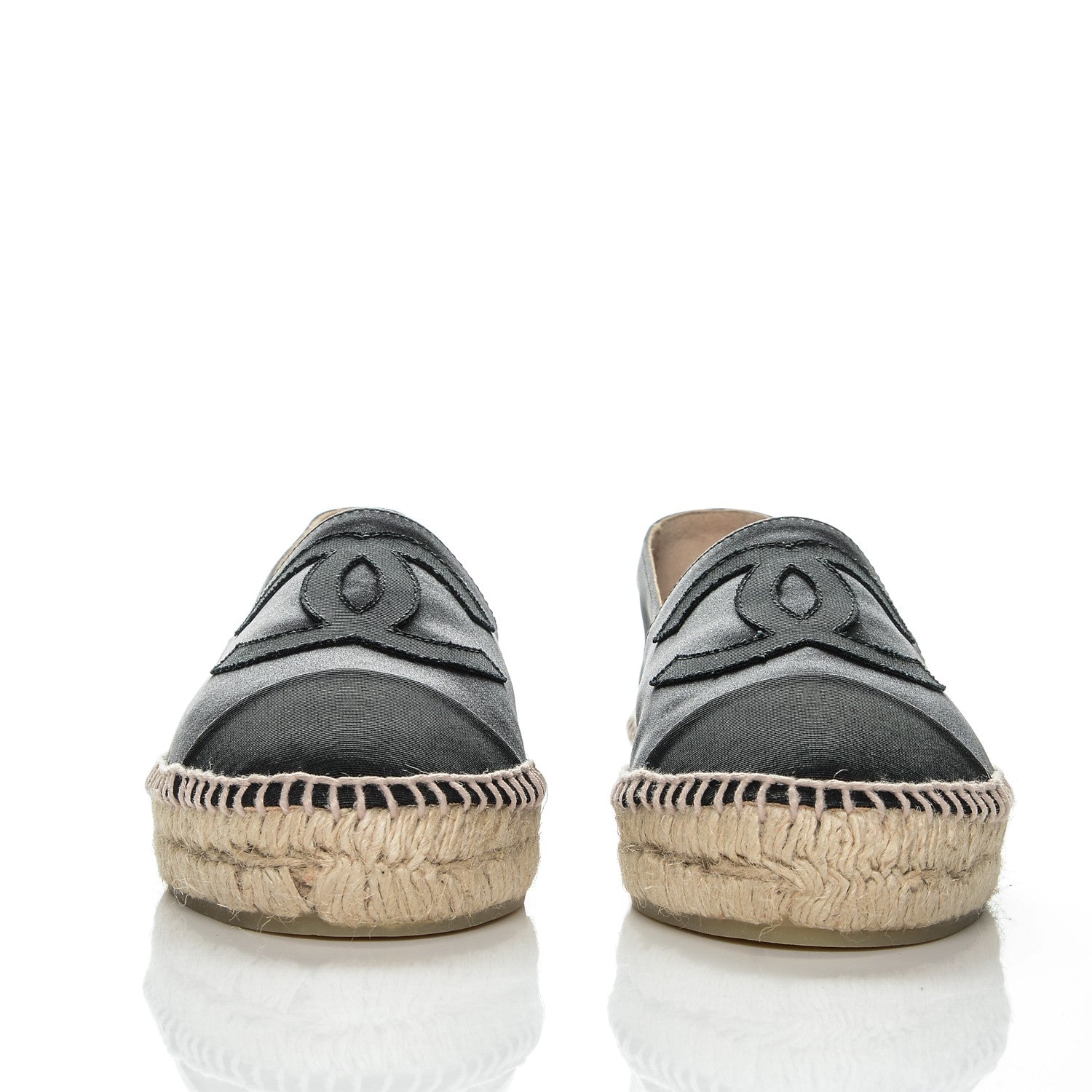 Chanel Satin CC Espadrilles 38 Black 2 of 7
