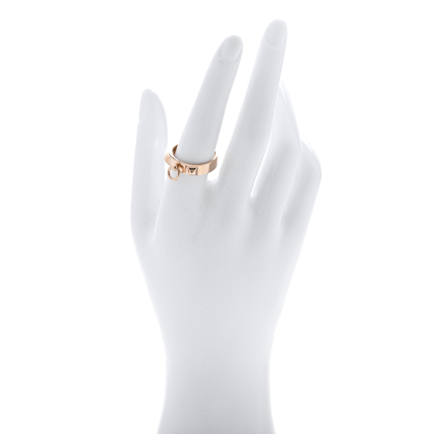 Hermes 18K Rose Gold PM Collier De Chien Ring 57 8 2 of 5