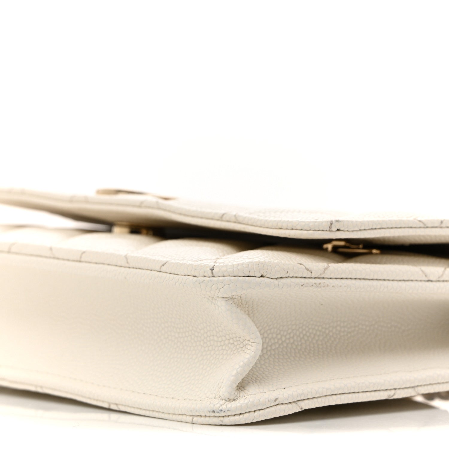 Chanel Caviar Quilted Crystal CC Wallet On Chain WOC White 11 of 15