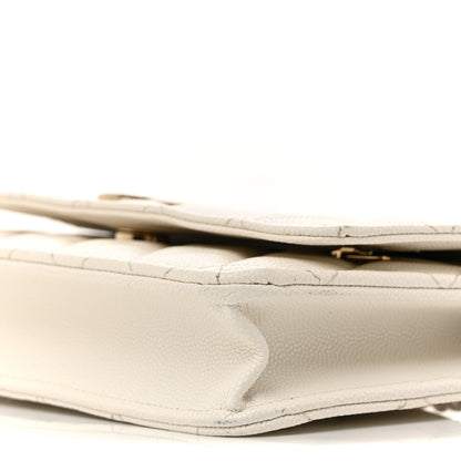 Chanel Caviar Quilted Crystal CC Wallet On Chain WOC White 11 of 15