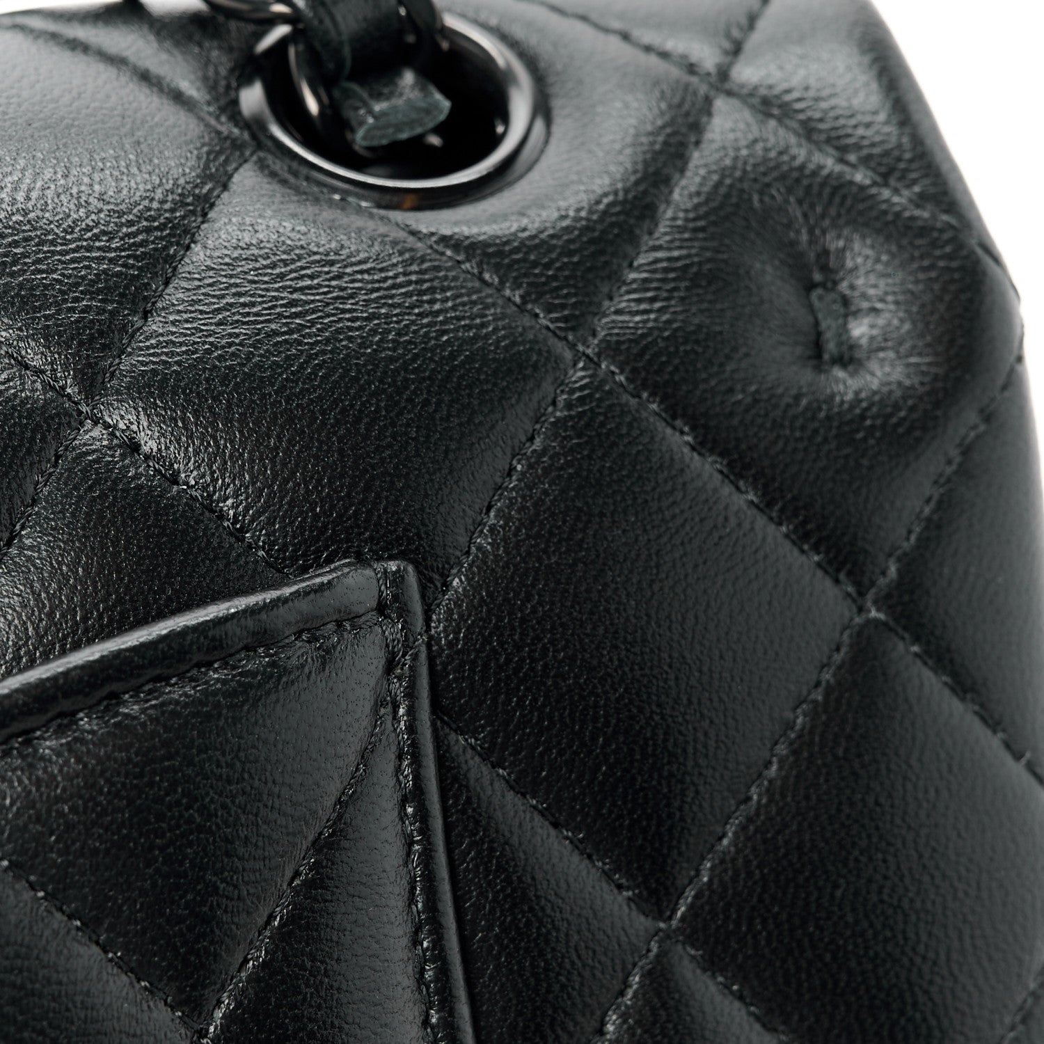 Chanel Lambskin Quilted Medium Double Flap So Black 13 of 15