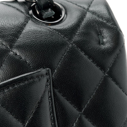 Chanel Lambskin Quilted Medium Double Flap So Black 13 of 15