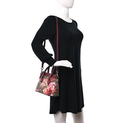Gucci GG Supreme Monogram Blooms Mini Zip Top Tote Beige Multicolor Dry Rose 2 of 10