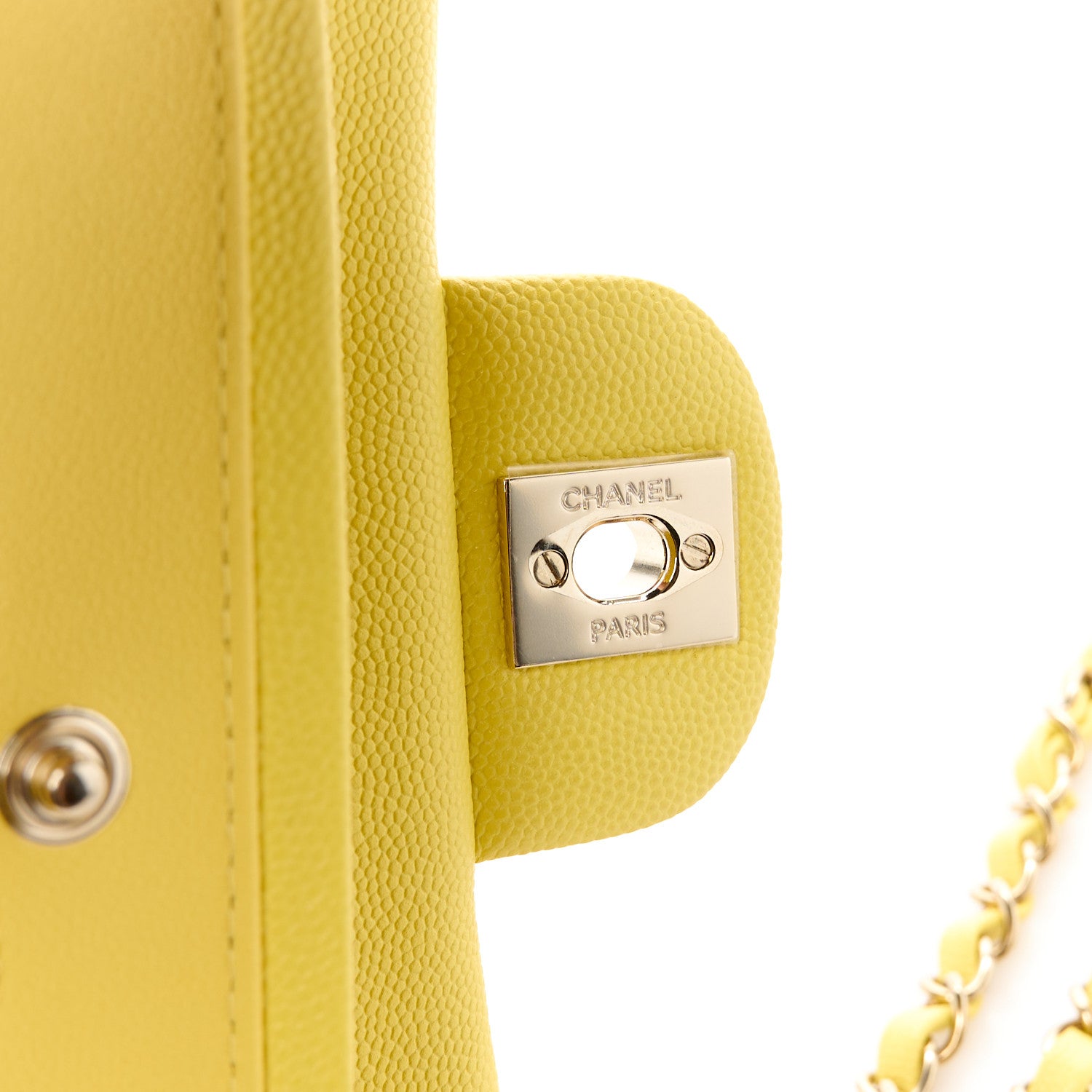Chanel Caviar Quilted Small Double Flap Light Yellow 7 of 11