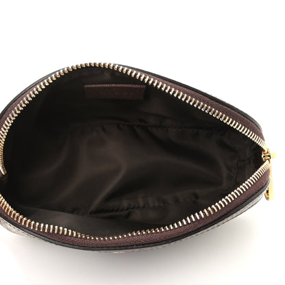 Gucci GG Supreme Monogram Textured Calfskin Web Medium Ophidia Cosmetic Case Beige Ebony New Acero 5 of 7