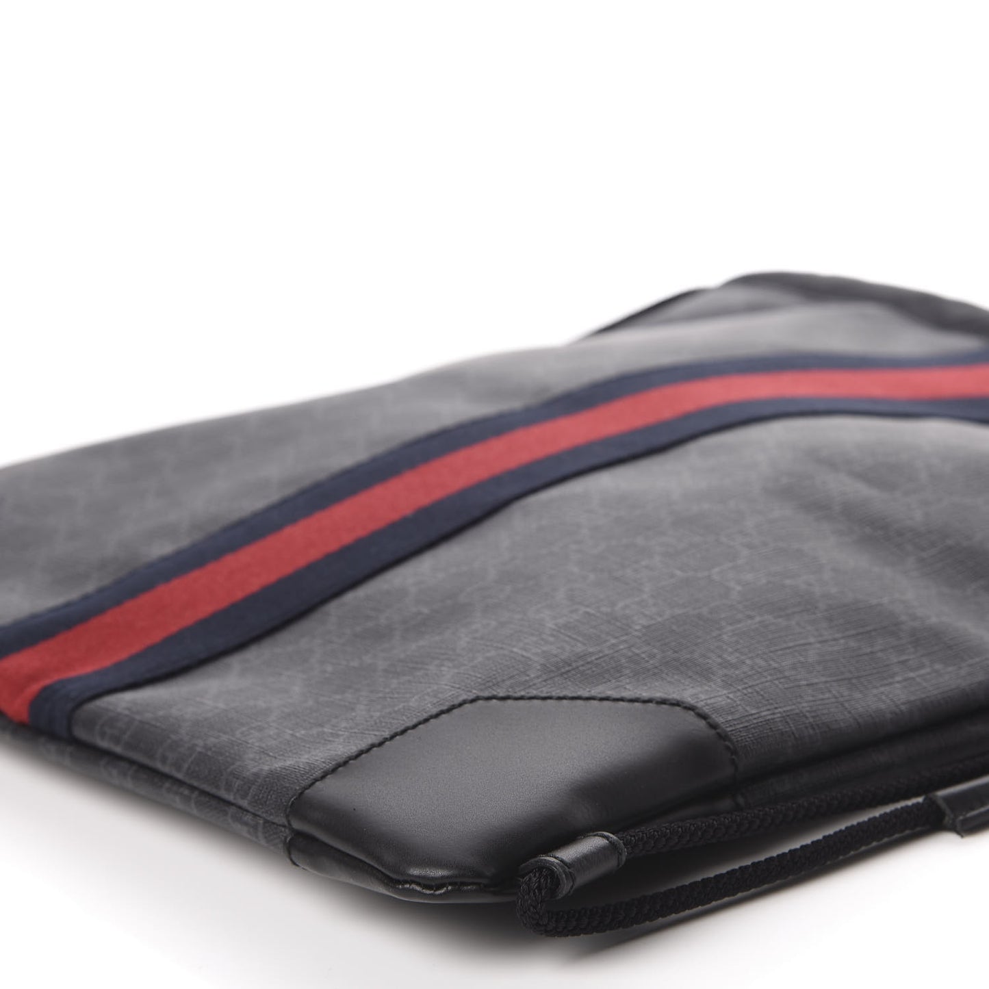 Soft GG Supreme Monogram Appia Calfskin Web Drawstring Backpack Black