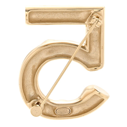 Chanel Pearl Crystal N°5 Brooch Gold 3 of 5