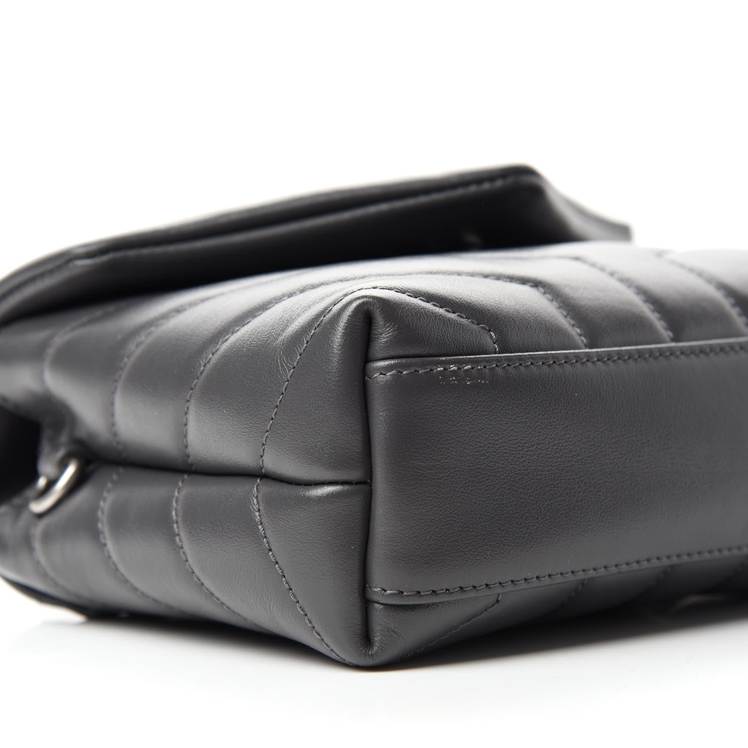 Saint Laurent Calfskin Y Quilted Monogram Toy Loulou Crossbody Bag Storm 6 of 14