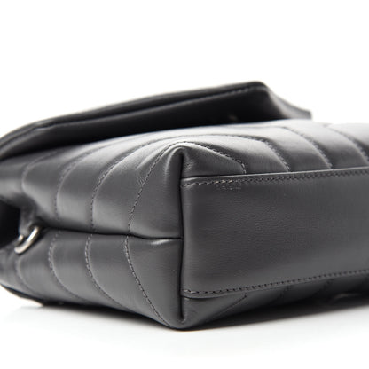 Saint Laurent Calfskin Y Quilted Monogram Toy Loulou Crossbody Bag Storm 6 of 14