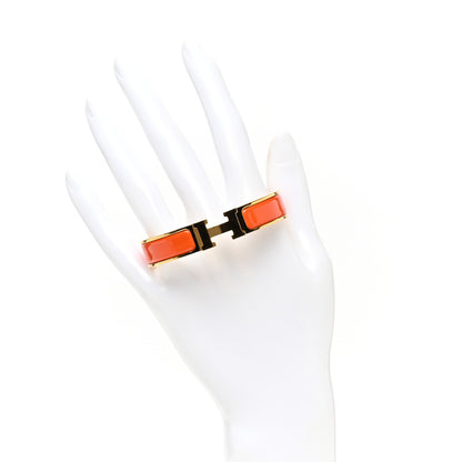 Hermes Enamel Narrow Clic Clac H Bracelet PM Orange 2 of 4
