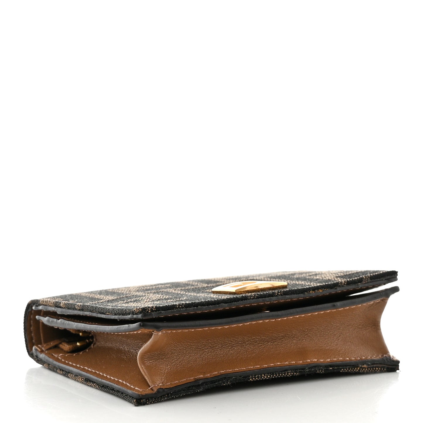 Fabric Jacquard FF 1974 Small Wallet Tobacco Moro