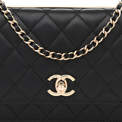 Chanel Lambskin Quilted Trendy CC Wallet On Chain WOC Black 9 of 11
