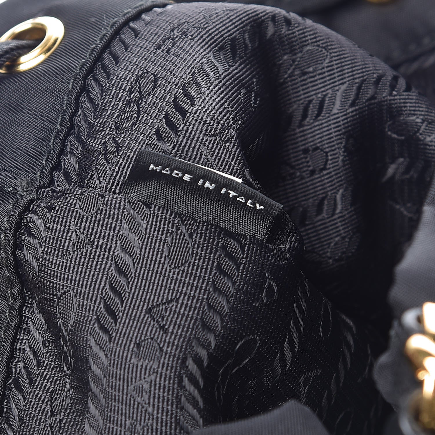 Prada Saffiano Tessuto Nylon Mini Bucket Crossbody Bag Black 8 of 9