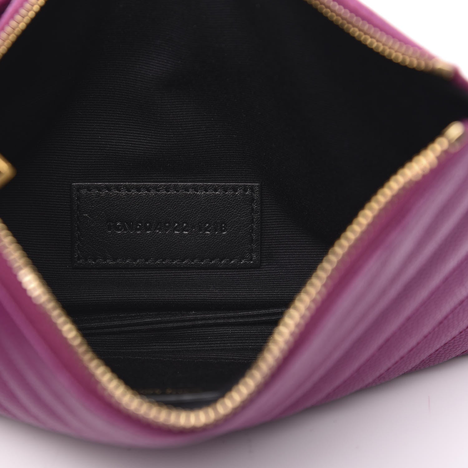 Saint Laurent Grain De Poudre Chevron Monogram Bill Pouch Dark Grape 7 of 10