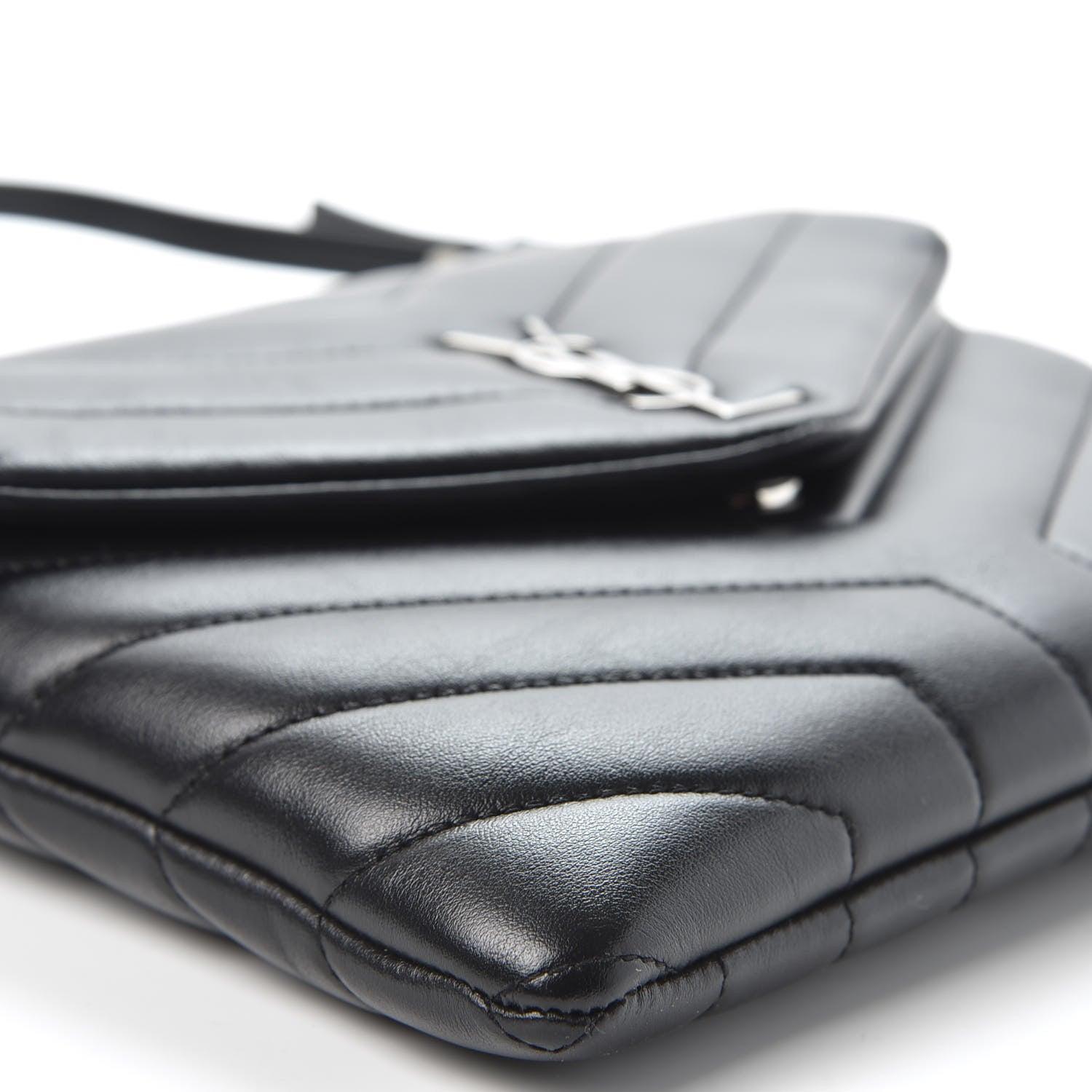 Saint Laurent Calfskin Y Quilted Monogram Loulou Flap Bag Black 5 of 9