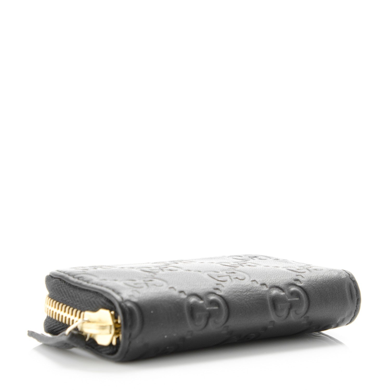 Gucci Guccissima Zip Around Coin Purse Wallet Black 4 of 7