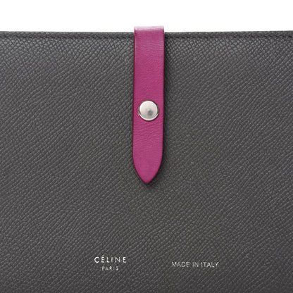Celine Grained Sleek Calfskin Large Multifunction Strap Wallet Grey 7 of 7