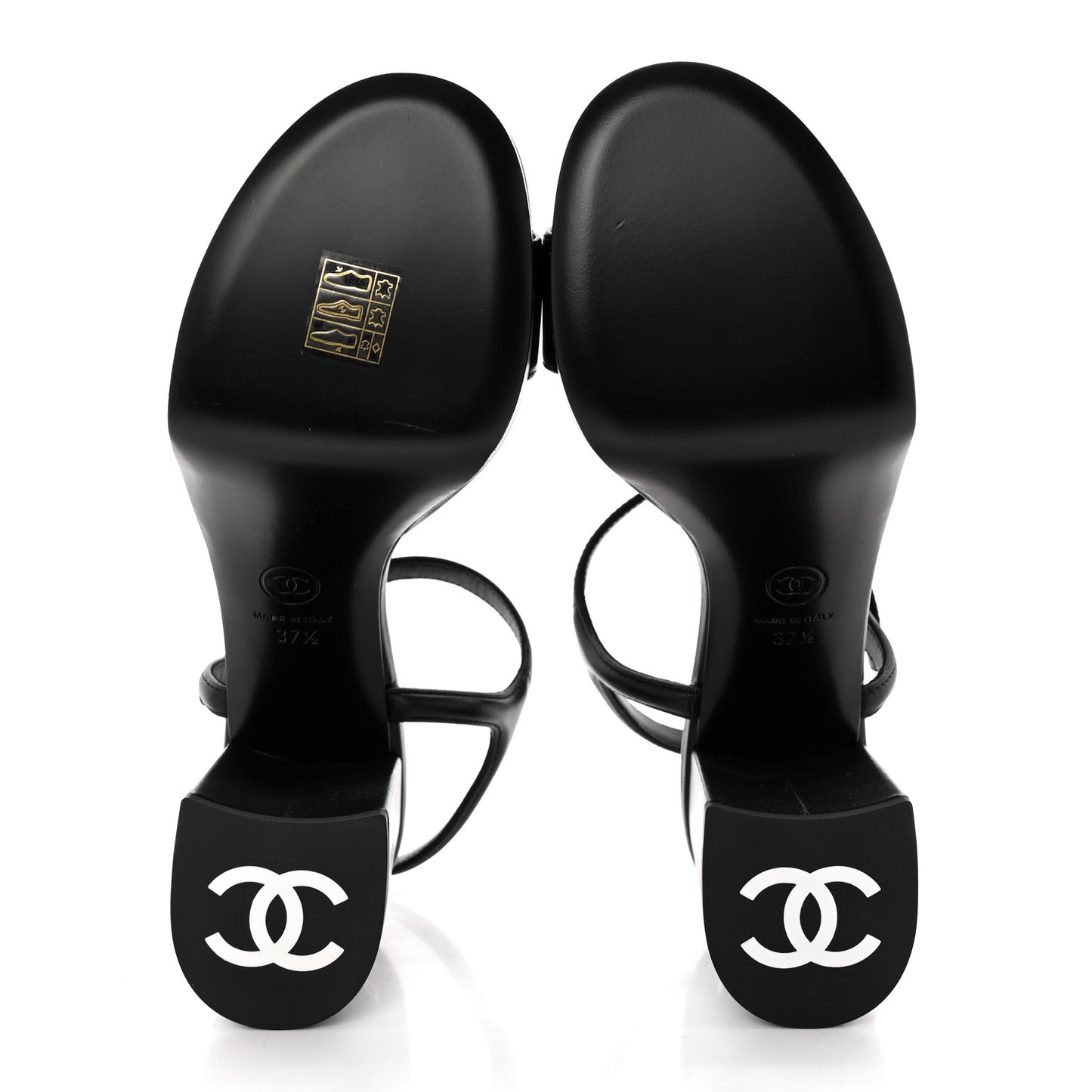 Lambskin Logo Platform Sandals 37.5 Black
