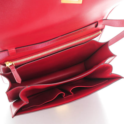 Celine Box Calfskin Medium Classic Box Flap Bag Red 5 of 9