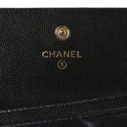 Chanel Caviar Quilted Striated CC Flap Card Holder Black 6 of 8