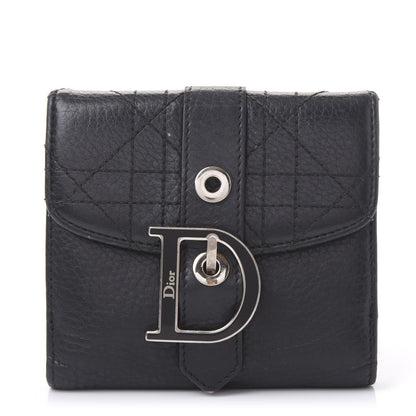 Christian Dior Grained Calfskin Cannage D Flap Wallet Black 2 of 10