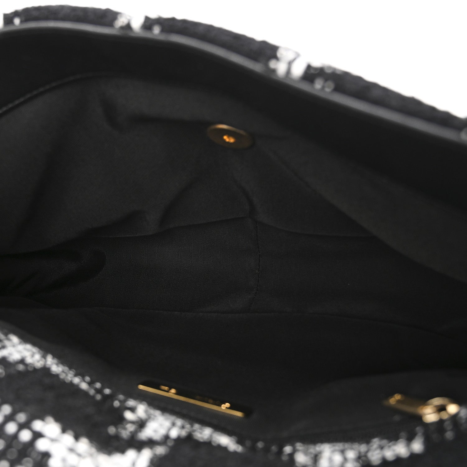 Chanel Tweed Quilted Large Chanel 19 Flap Black White 5 of 11