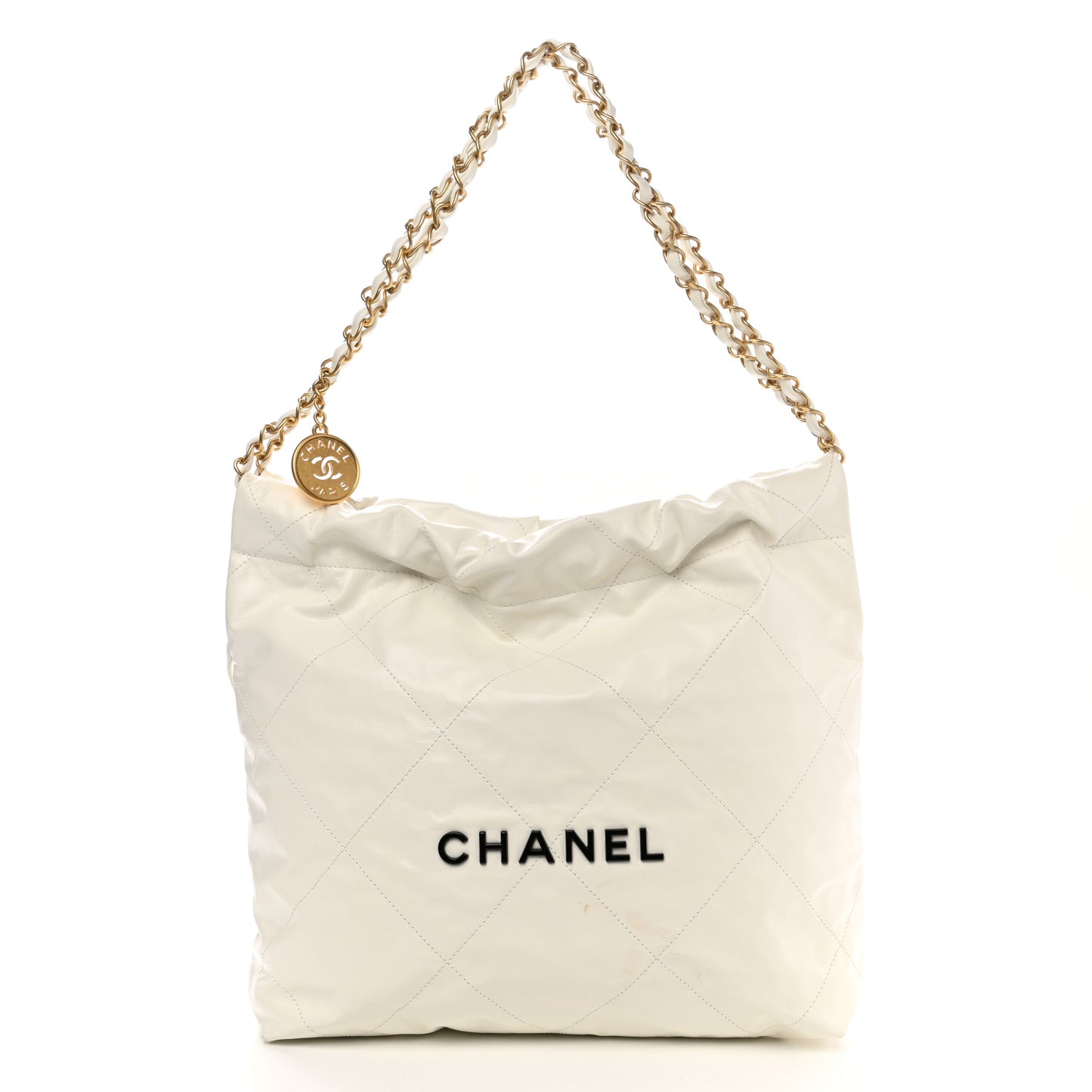 Calfskin Quilted Small Chanel 22 White