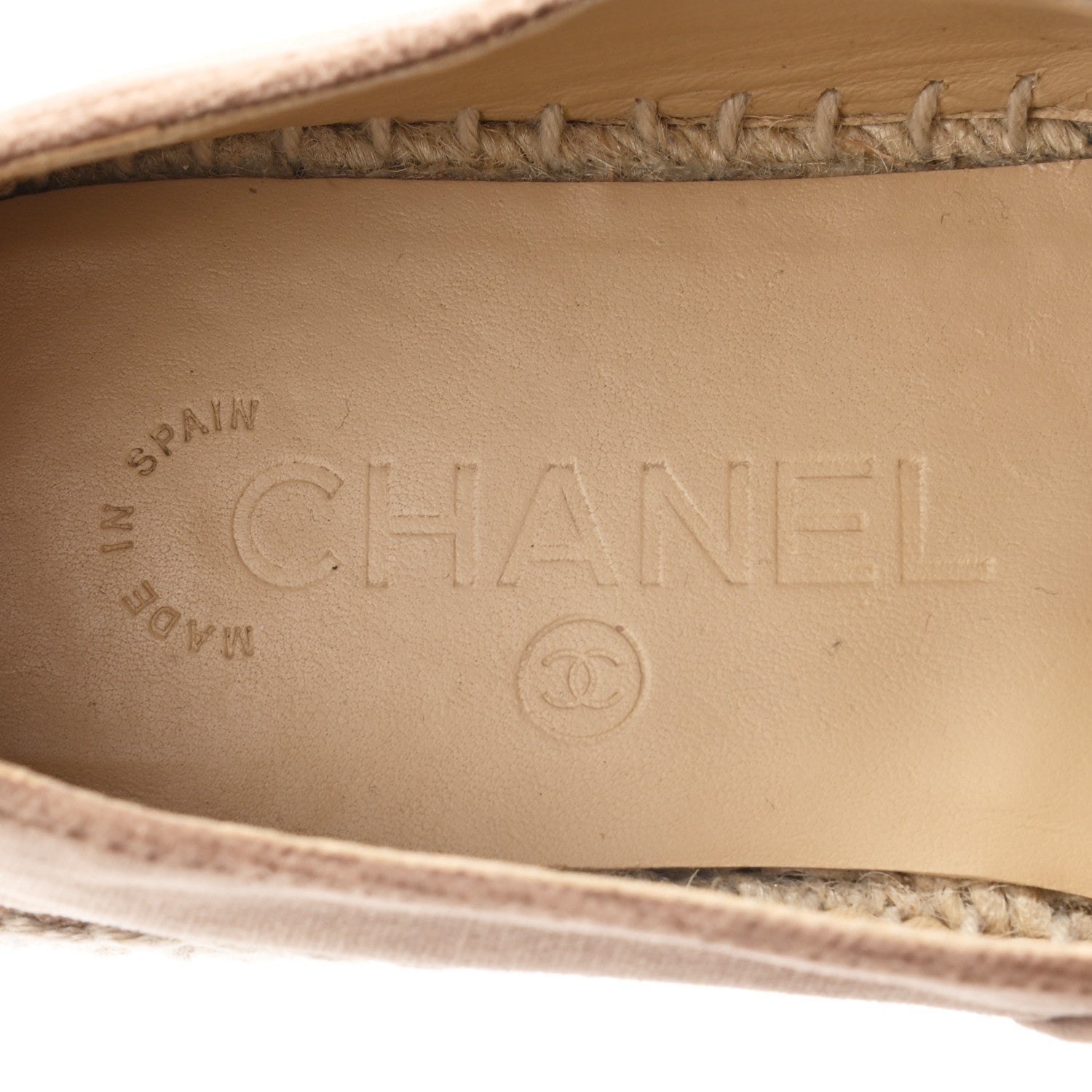 Chanel Velvet Logo Espadrilles 36 Beige Black 8 of 10