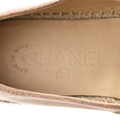 Chanel Velvet Logo Espadrilles 36 Beige Black 8 of 10