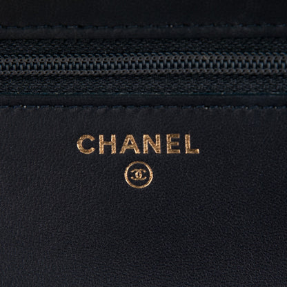 Chanel Lambskin Quilted Elegant CC Wallet On Chain WOC Navy Black 6 of 8